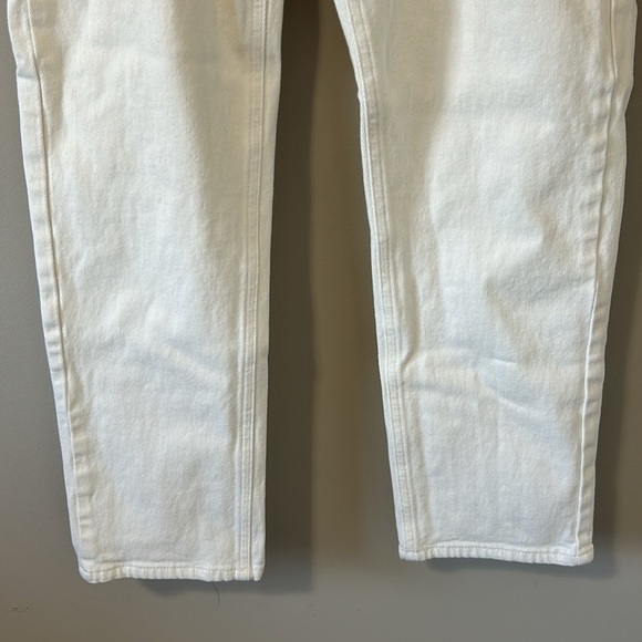Tomorrow Denim Teresa Regular Cropped Jean White Button Fly Organic Cotton Sz 28 - Picture 6 of 16